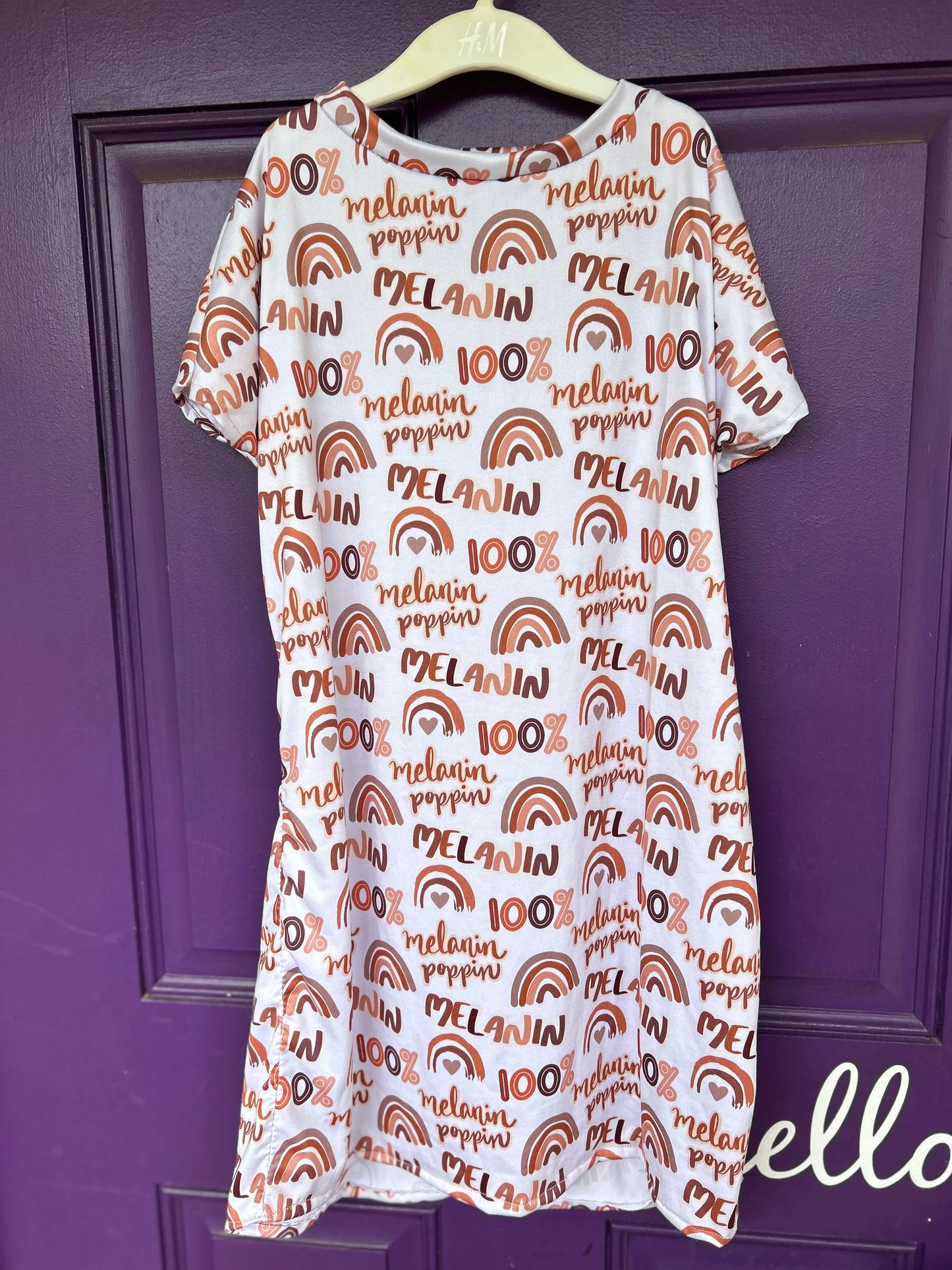 100% melanin t shirt dress