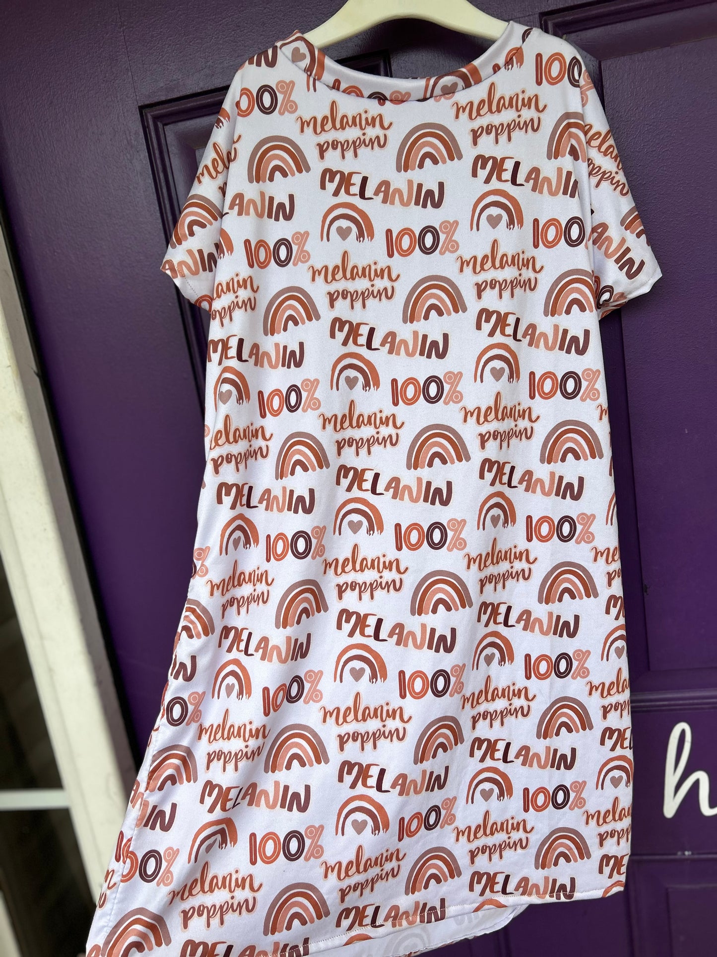 100% melanin t shirt dress