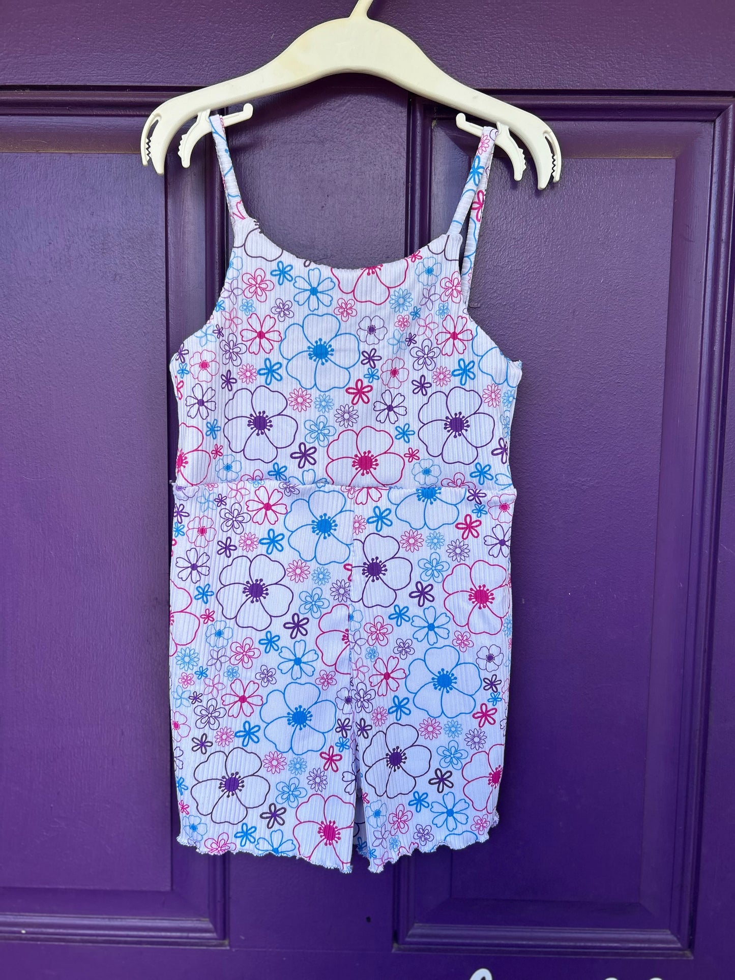 Stencil floral summer romper