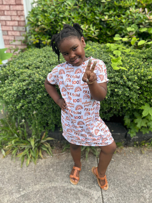100% melanin t shirt dress
