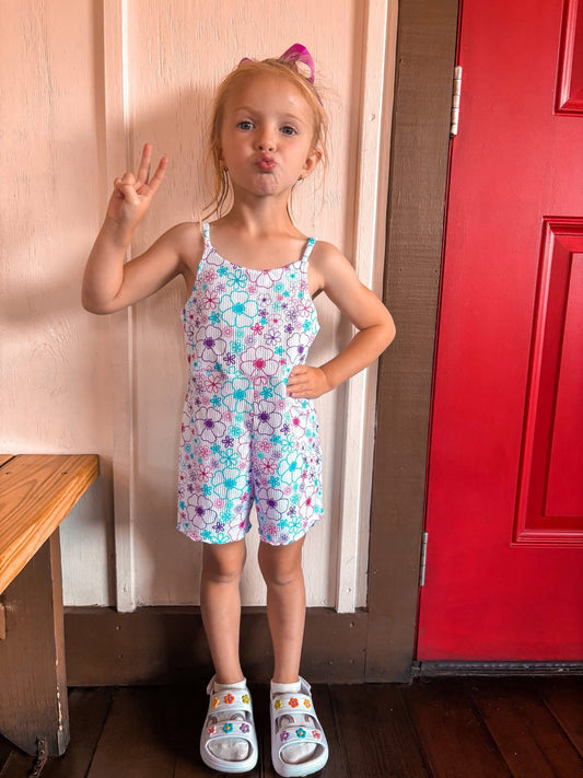 Stencil floral summer romper